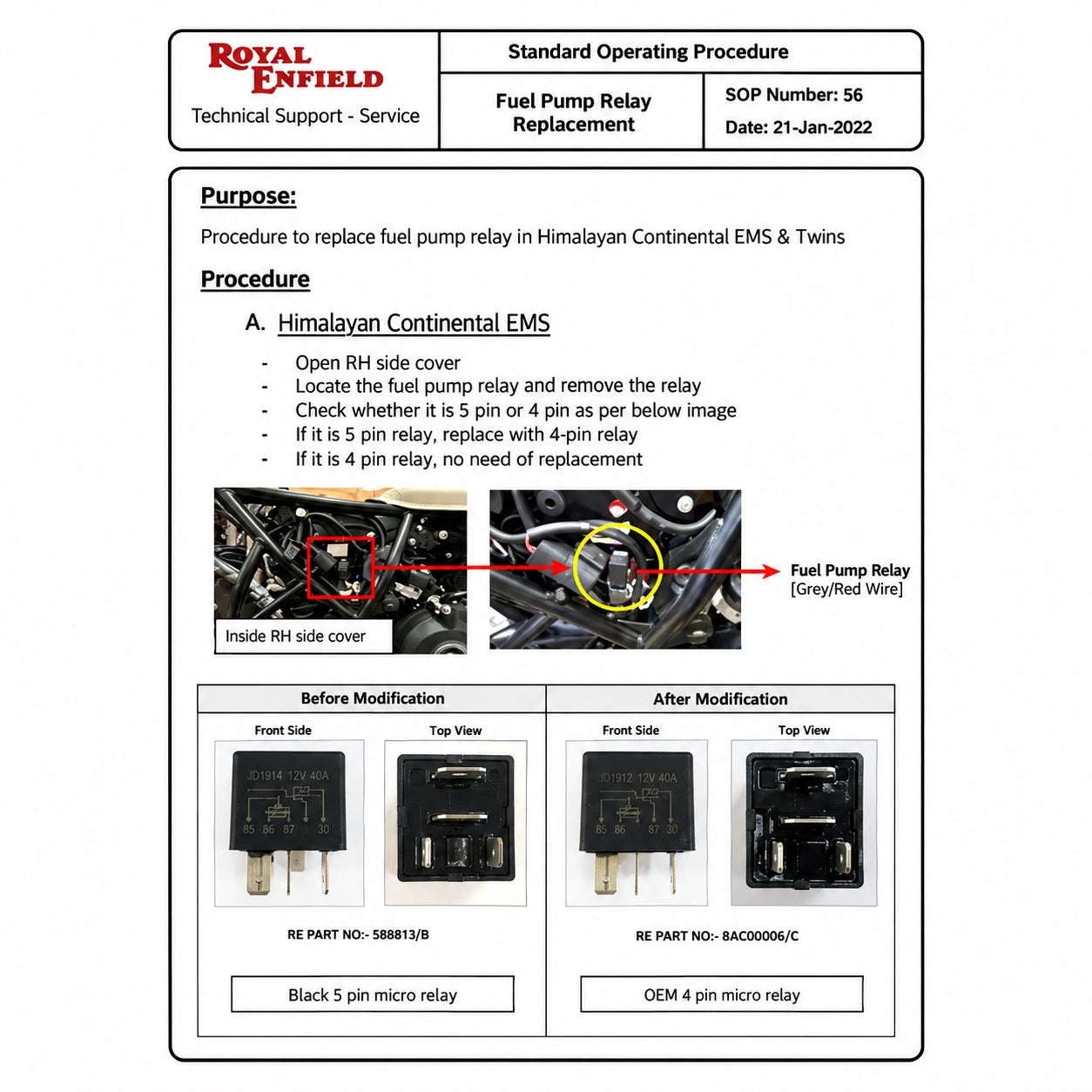 Rele 4 Pin BBA Bencina