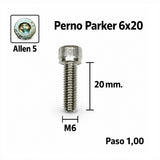Perno Parker 6 x 20 #1 Unidad