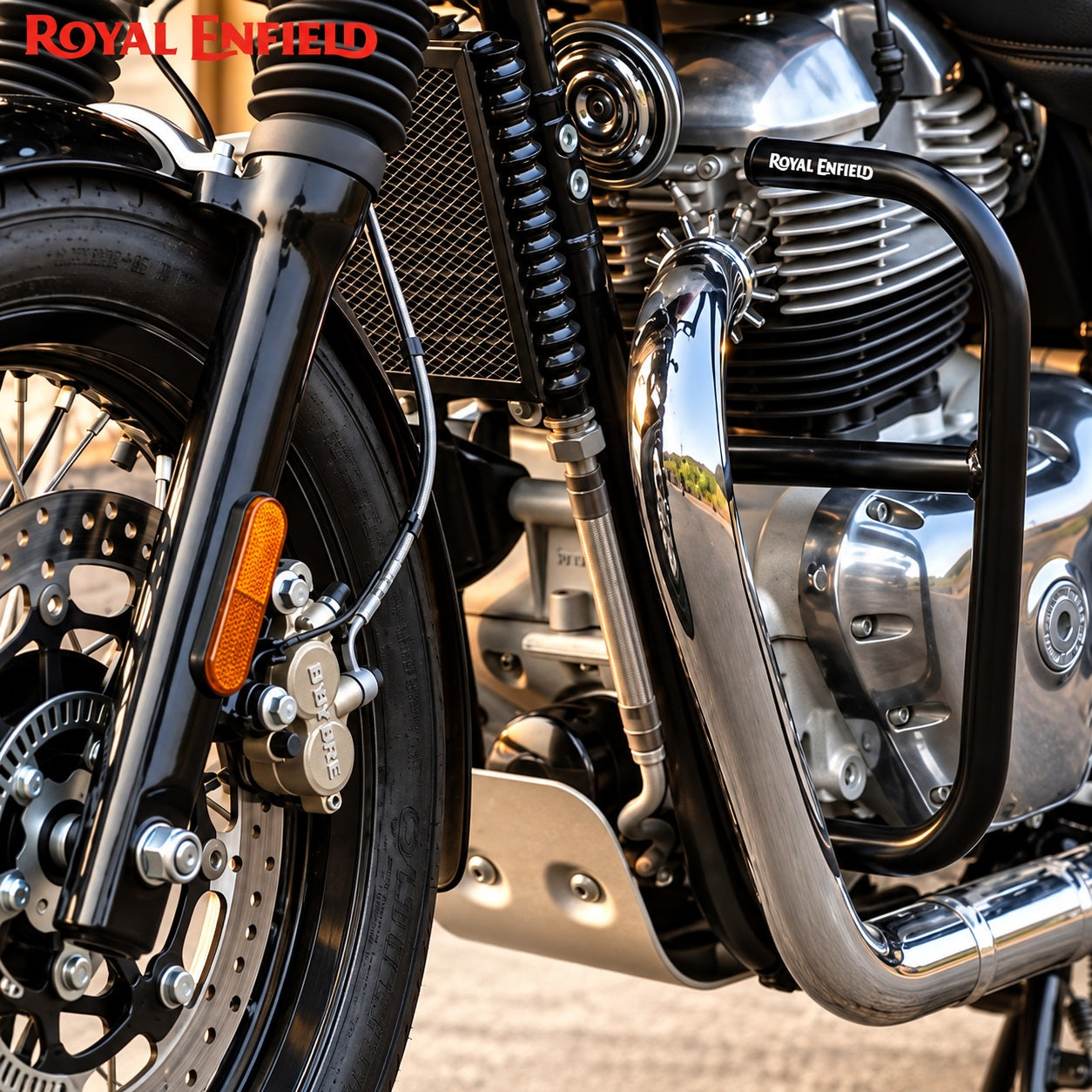 Protector Motor Acero Inoxidable Grande Negro 650 Bear