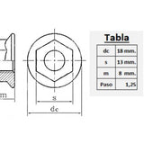 Tuercas Nuevas Inox para Tensor #2 (Par)