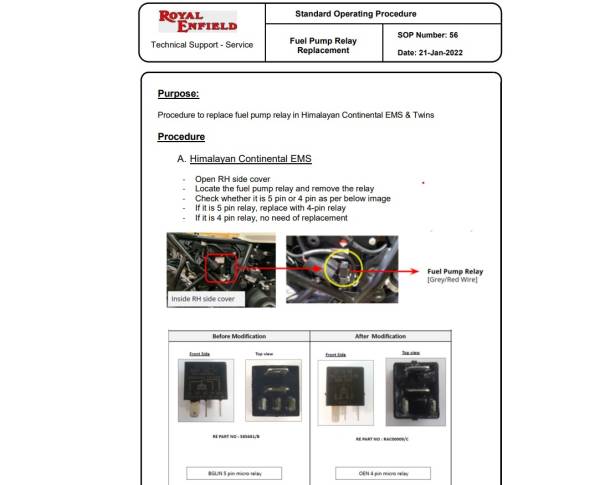 Rele 4 Pin BBA Bencina