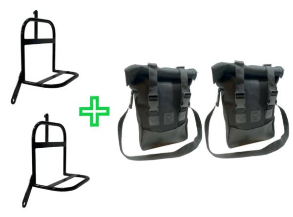 Kit 2 Porta Alforjas + 2 Alforjas MT Royal Enfield Meteor 350 Bolsos