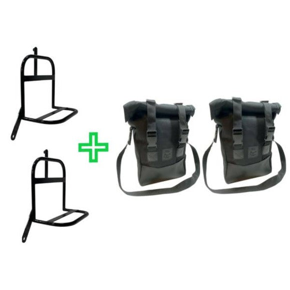 Kit 2 Porta Alforjas + 2 Alforjas SM Royal Enfield Super Meteor 650 Bolsos