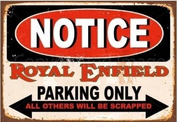 Letrero 20x30 Notice Royal Enfield Letrero Decorativo