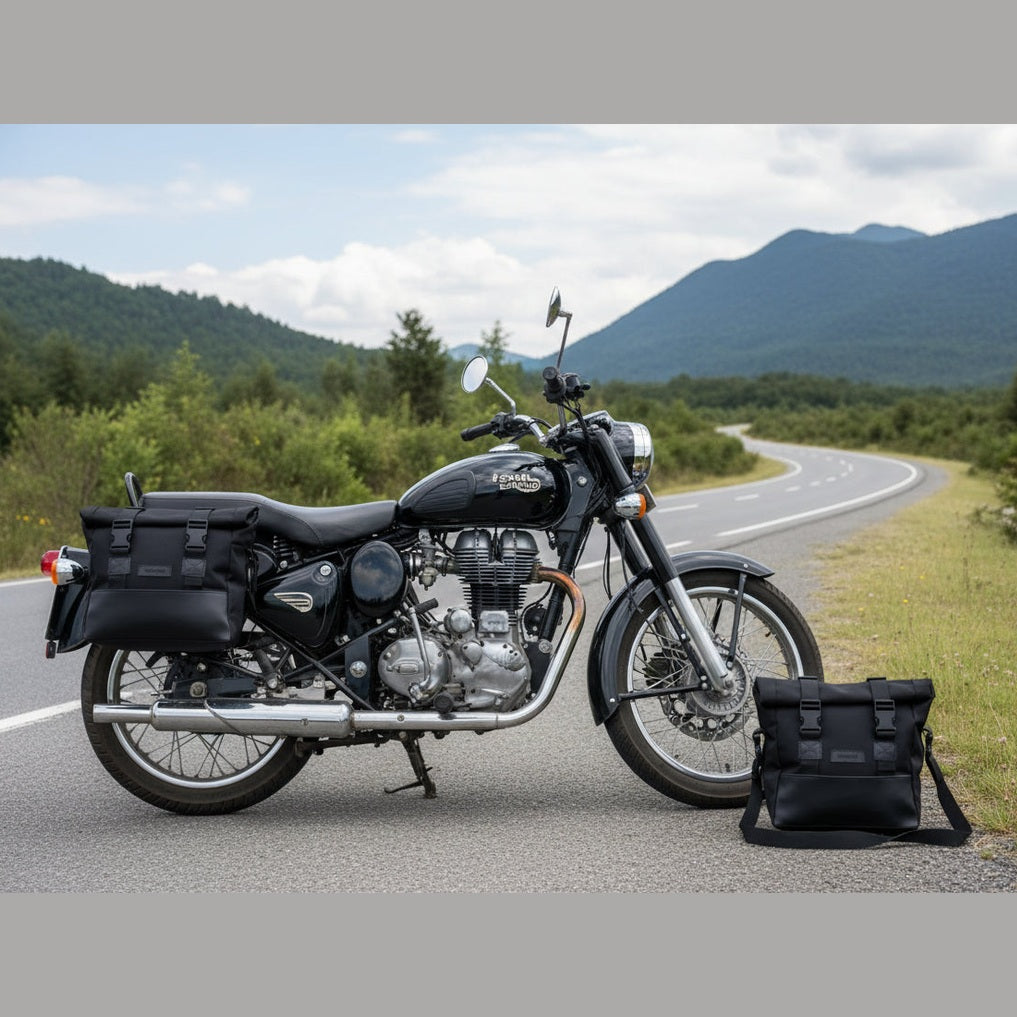 Alforjas Negras #2 Pareja. Travel Bag Royal Enfield Bolsos