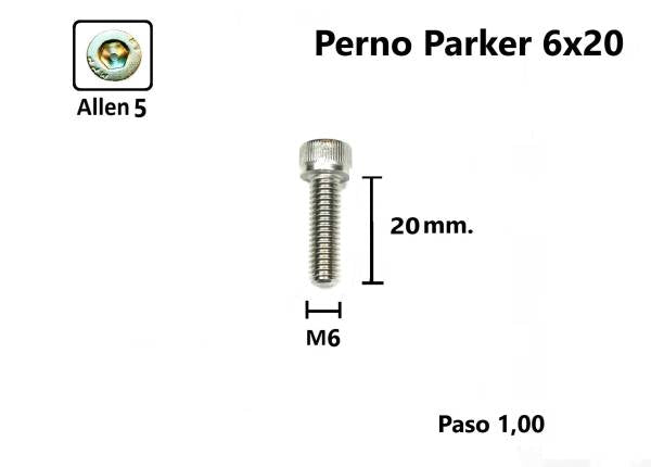 Perno Parker 6 x 20 #1 Unidad Royal Enfield Pernos y Chavetas