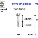 Perno Hexagonal Cabeza Cromada M6 x 35 #1 Unidad (Semi-Nuevo) Royal Enfield Pernos y Chavetas