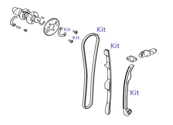 W12 Kit Cadena Distribucion 411 Himalayan y Scram Repuesto