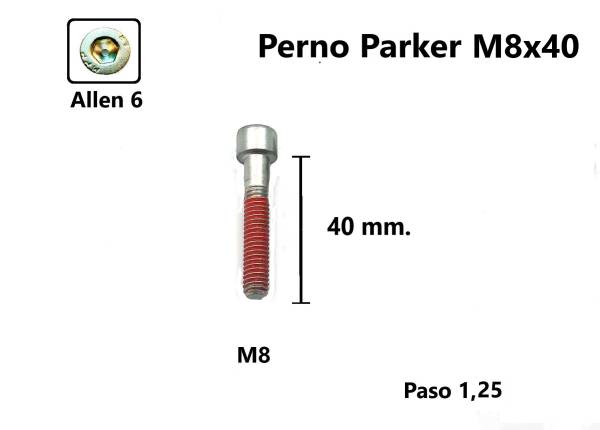 P28 Perno Parker 8 x 40  #1    Original  Royal Enfield Accesorios    Pernos y Chavetas